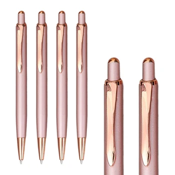 Једноставна метална лопта ручке од розе злата, извлачење ручке за потпис у пословном канцеларији, школског прибора, квалитетне папирна