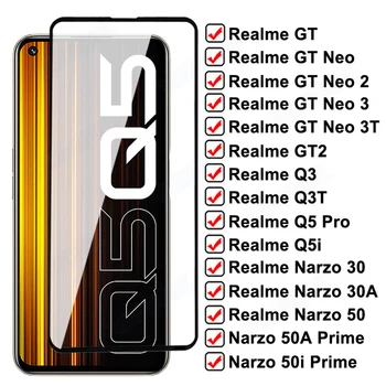 9D Заштитно Стакло За Realme GT Нео 2-3 3Т К3 К5 Про Q3T Q5i Каљеног Заштитна фолија За екран Narzo 30 50 Про 30А 50i 50A Приме Гласс