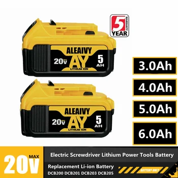Инструментална батерија 20V 6.0 5.0 Ах Ах Заменљиве Литијумске Батерије за Dewalt 20v MAX DCB200 DCB201 DCB203 Резервна Батерија Електричних