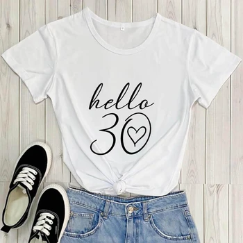 Хелло 30, нови долазак, свакодневни забавна мајица, кошуља Хелло Thirty, мајица на 30-ог дана од рођења, мајице за журке поводом дана рођења, поклон за њу, CBXZ