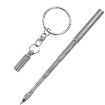 Привезак за оловке, мини-перо, извлачење Телескопски метални тинта роллер за писање, канцеларијски роллер од нерђајућег џепни челика
