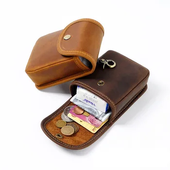 Мала поясная торба од коже, винтаге мини-новчаник за мушкарце и Жене, футрола за картице, новчаник за мале ствари, организатор за кључеве, ключница, своје цигаре случај