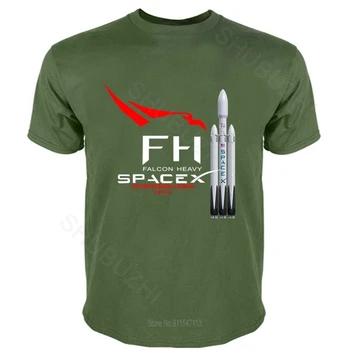памук мајица мушка Falcon Heavy Ракета Спацекс, мајица Илона Маска, летње мајице Унисекс кратак рукав, Директна испорука