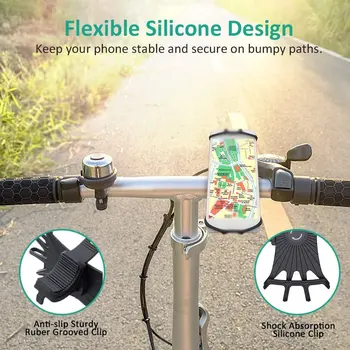 За телефон 4,0-6,0 инча, бициклистичка држач за мобилни телефон, ротирајући силиконски држач за бицикле, држач за управљање мотоциклом