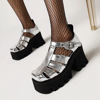 Црне Женске сандале на платформи, Лето 2021, женске ципеле, женске сандале на блочном пете, модеран свакодневне сандале са попустити, јефтино, Висок Квалитет