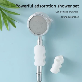 Креативни носилац млазнице за туширање за вишекратну употребу покретни држач на вакуум за купатила Бели силиконски усисавање туш у облику гусенице
