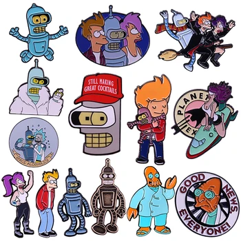 Забавна брош са лик цртаних серија Futuramo Робот Bender Пин