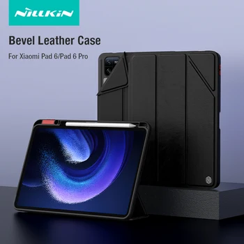 За Xiaomi Pad 6, 6 Про Футрола Nillkin Bevel Leather Case Магнетни Флип цовер Смарт Слееп за Таблет Оловка са Држачем За Mi Пад 6