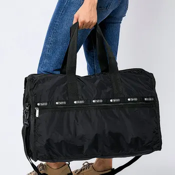 Нови велики луксузни путна торба, најлон пртљаг торба за мушкарце и жене, универзална торба за фитнес, торба преко рамена, црна пртљаг торба 4319