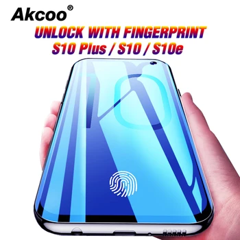 Заштитни филм Akcoo С10 Плус са отиска прста за откључавање Самсунг Галаки S10e 8 9 Плус Note 8 9 Guard Ноте 10 Плус стакло филм