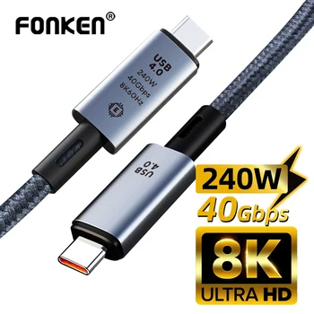 Кабл USB4 Type Ц-Ц-240 В, жица 48 У/5А, кабл за брзо пуњење 40 Гб/с, 8 До @ 60 Hz, Кабл за пренос података за ПС5 Нинтендо Switch Галаки S22